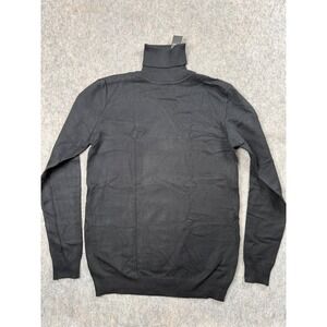 Nine Bull Mens Black Turtleneck Sweater Viscose Blend Long Sleeve Knit Size M